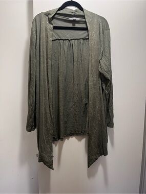 Level Eight Olive Green Top with Subtle Black Trim